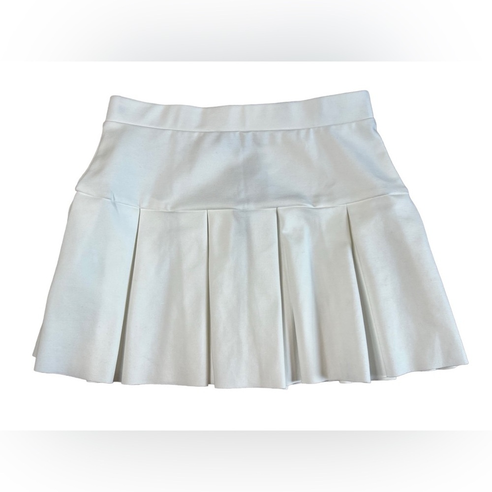 Lioness Rescue Me White‎ Pleated Knit Mini Retro Skirt LARGE Cruise Cottagecore